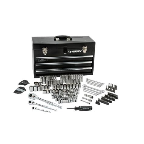 husky mechanics tool set in metal box 200 piece|husky tool set home depot.